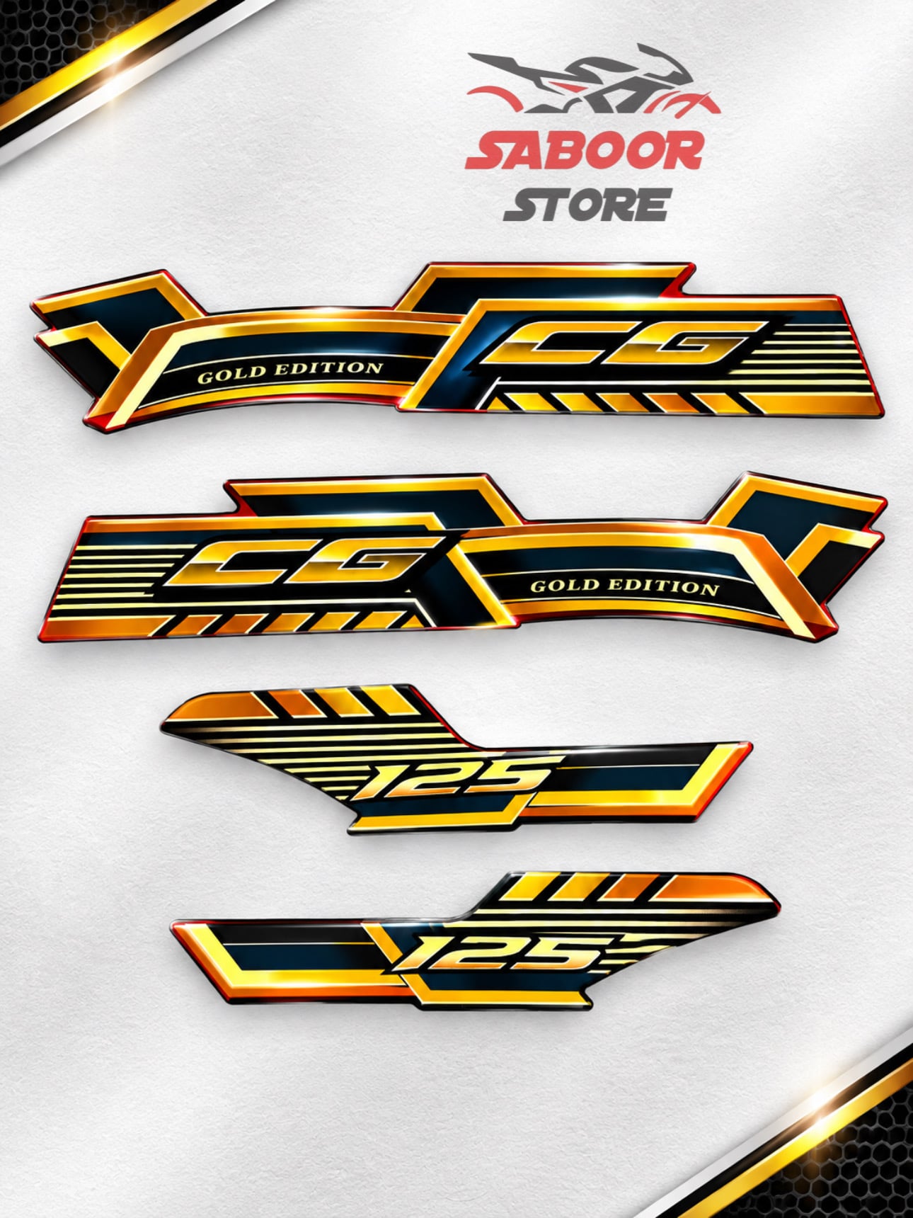 Honda 125 2027 Model Red Gold Edition Stickers